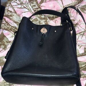 Kate Spade ♠️ Black Leather bucket bag